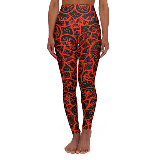 Fiery Lotus Mandala Yoga Pants