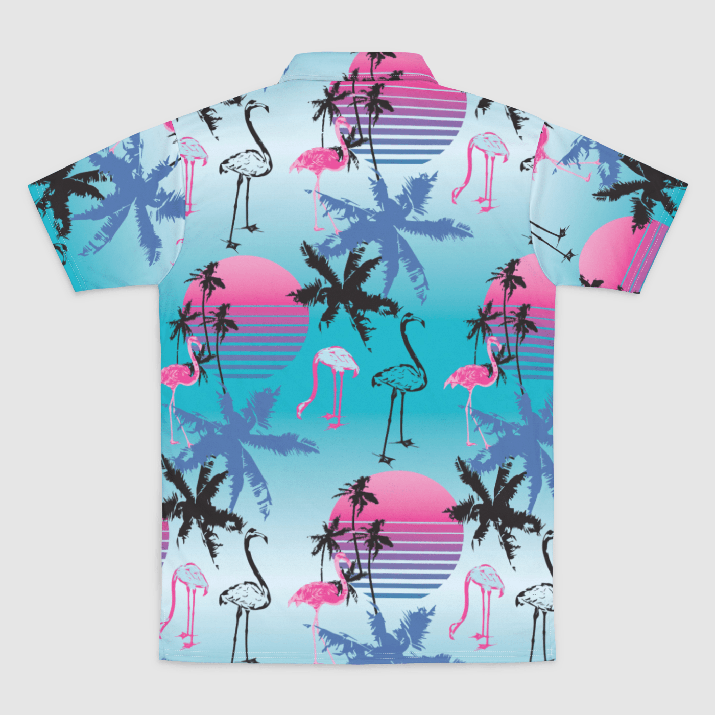 Flamingo Ombre Men's Polo Shirt