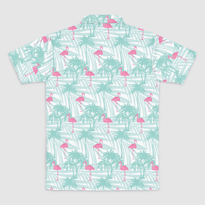 Flamingo Breeze Men's Polo Shirt