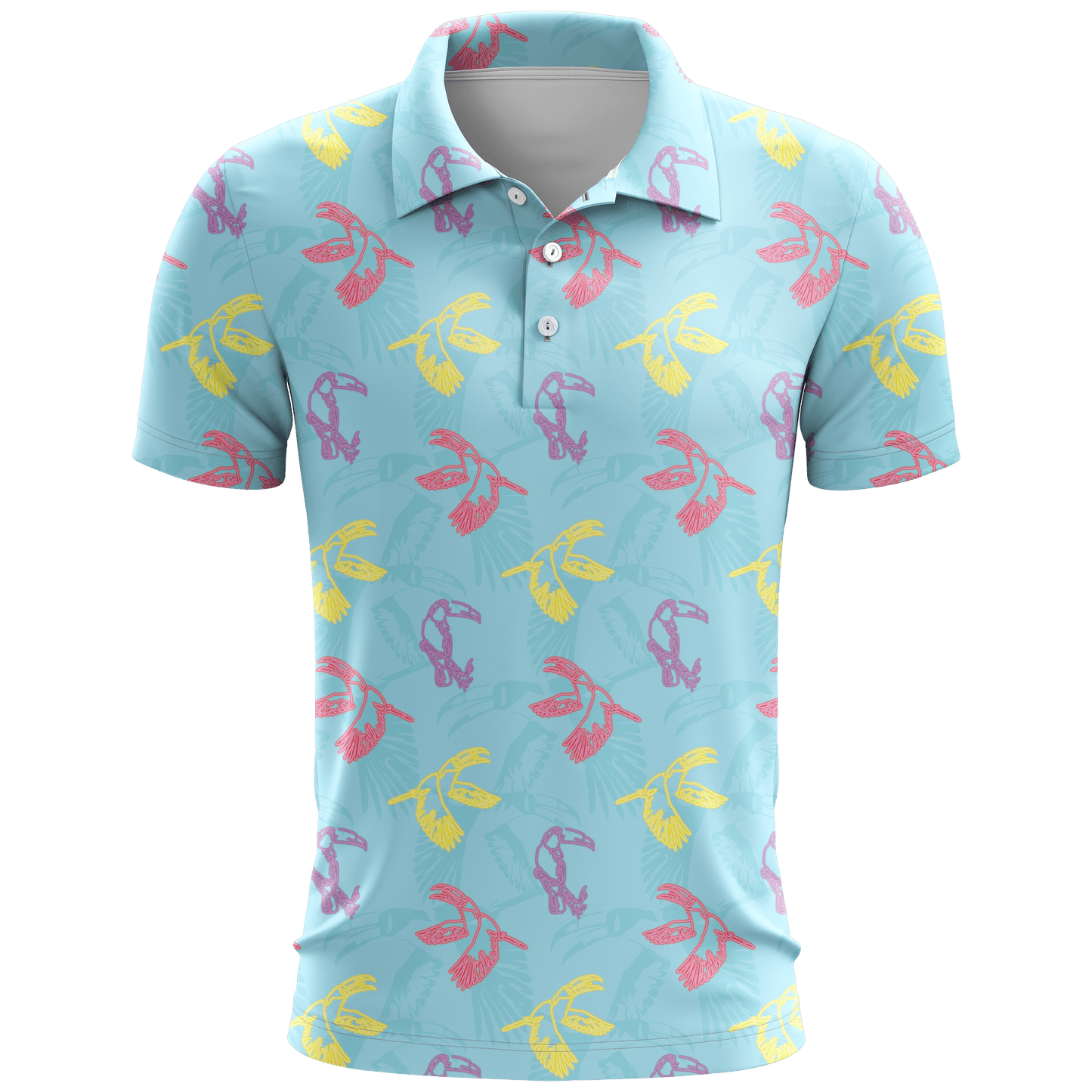 Neon Toucans Sky Men's Polo Shirt