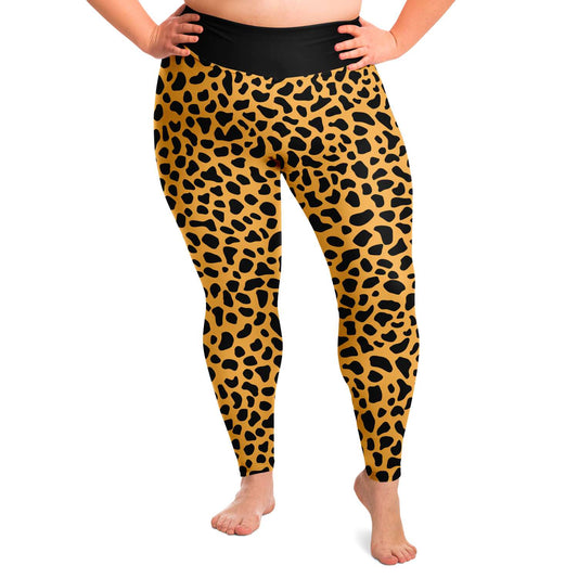 Cheetah Pattern Plus Size Leggings for Women