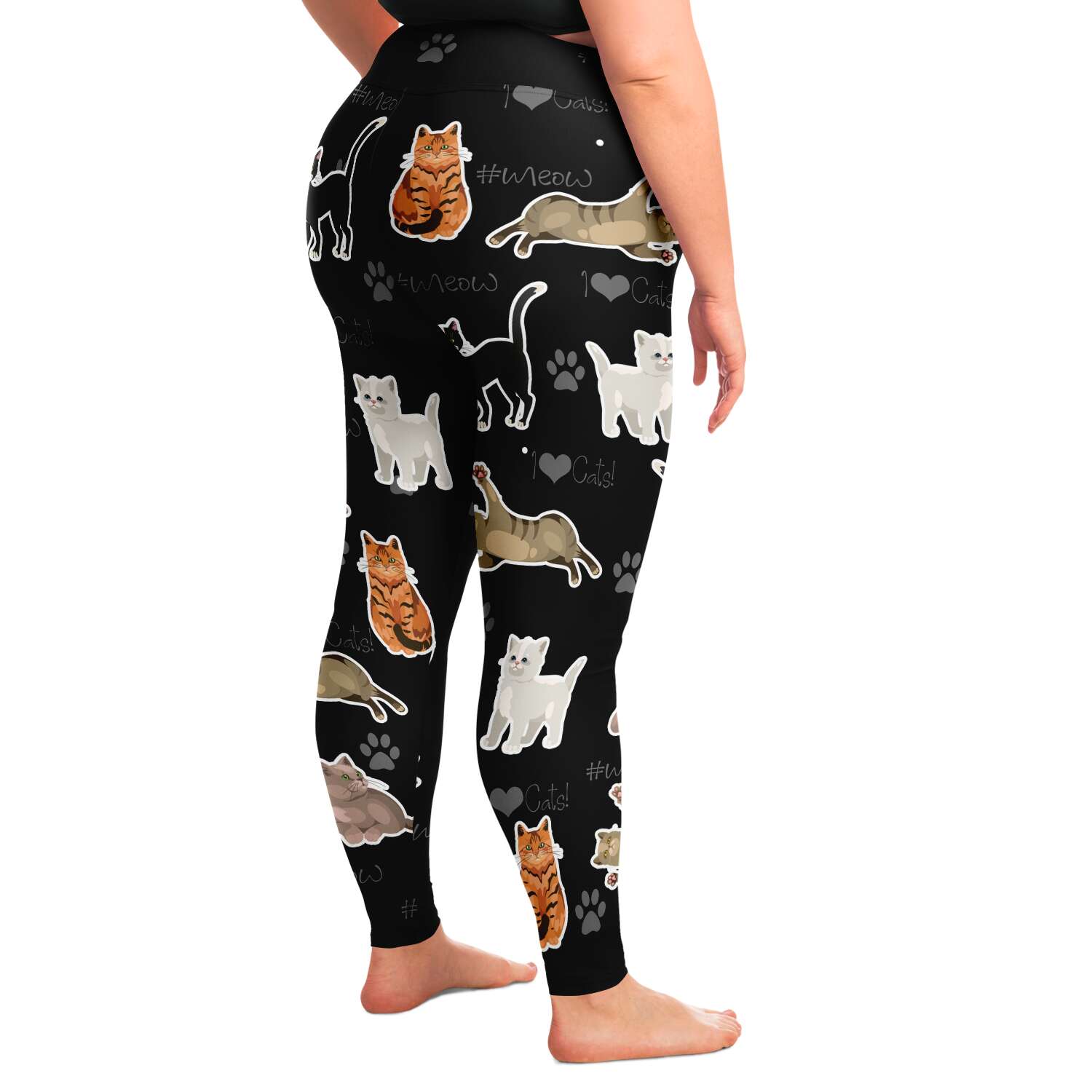 Plus Size Wear Glasses Christmas Cat Print Leggings In BLACK | ZAFUL 2024