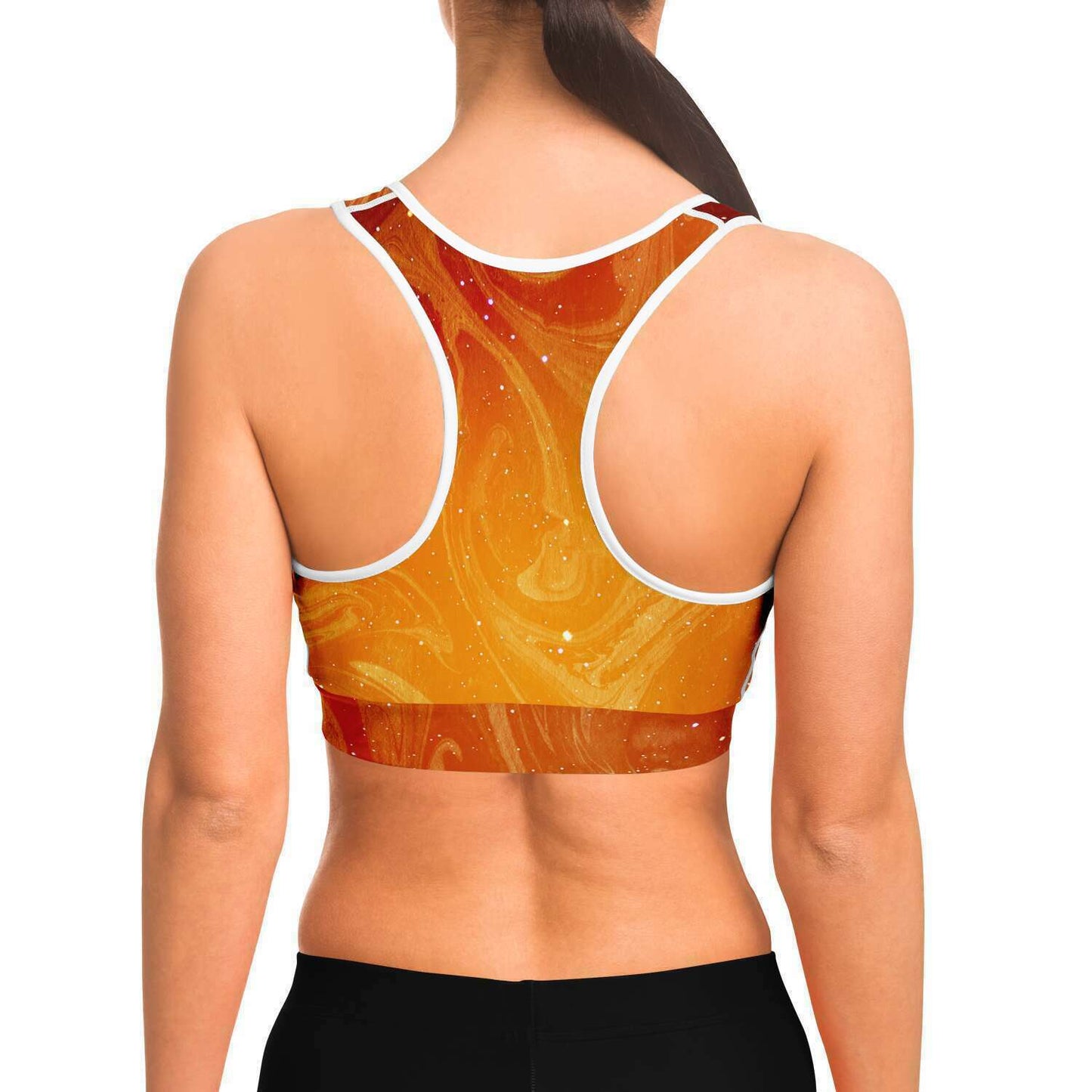 Space On Fire Galaxy Sports Bra – Wired Cat