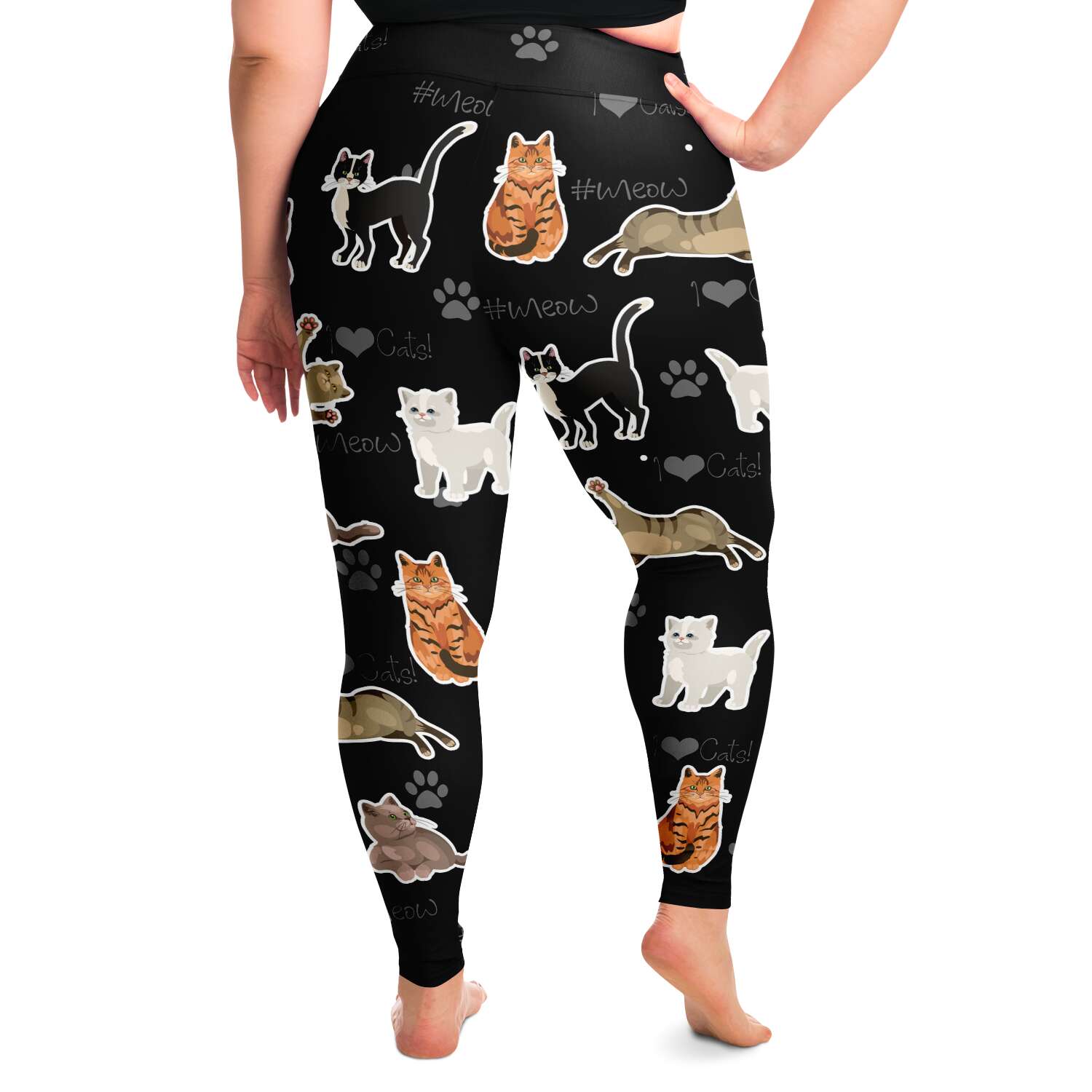 Black Cat Fur Pattern Plus Size Leggings – Stonecrowe Trading Co.